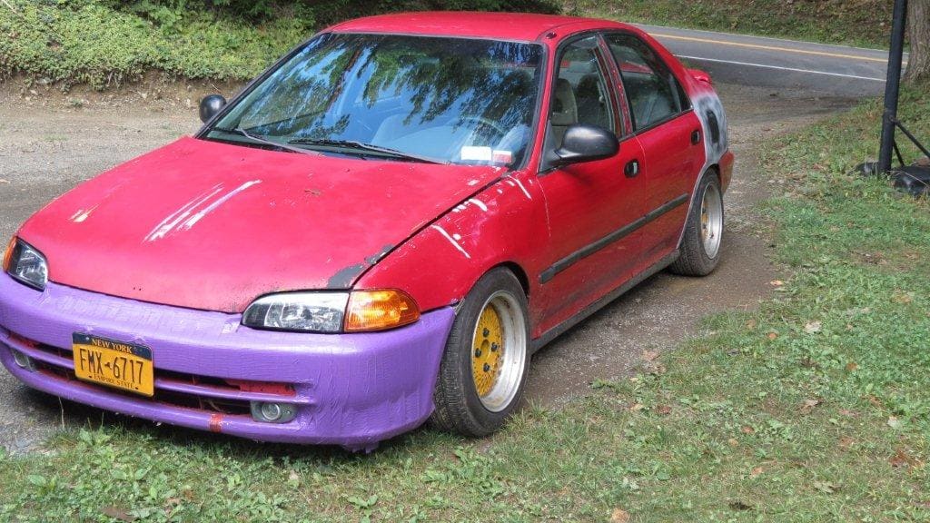 1996 Honda Civic with 14x7 wheels