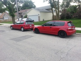 2000 Honda Civic with 15x7 wheels