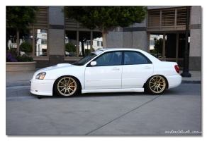 2004 Subaru Impreza WRX STi with 18x9 Rota G-Force wheels