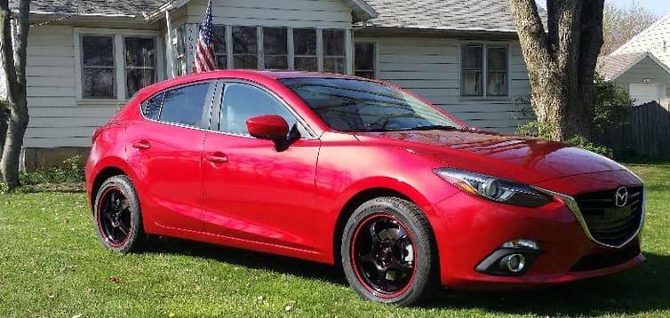 2014 Mazda Mazda3 with 17x8 Motegi Traklite 1.0 wheels