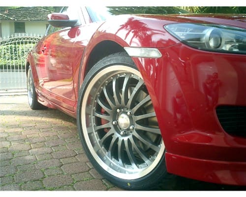2011 Mazda RX-8 with 19x8.5 Axis Phin wheels