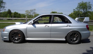 2004 Subaru Impreza WRX STi with 17x9 Work Wheels Emotion CR Kai wheels