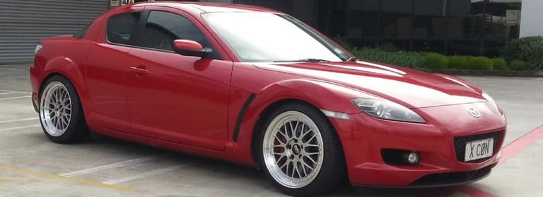 2006 Mazda RX-8 with 18x8 BBS LM wheels