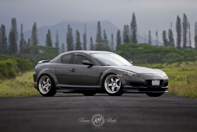 2010 Mazda RX-8 with 18x9.5 Work Meister S1R wheels