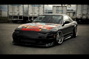1991 Nissan S13 with 17x9 Work Equip wheels