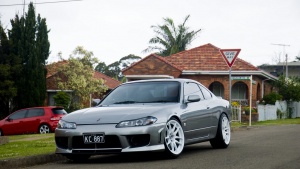 2002 Nissan S15 with 18x9.5 Works Emotion CR Kai wheels