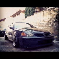 1999 Honda Civic with 16x9.5 Work Meister S1 wheels