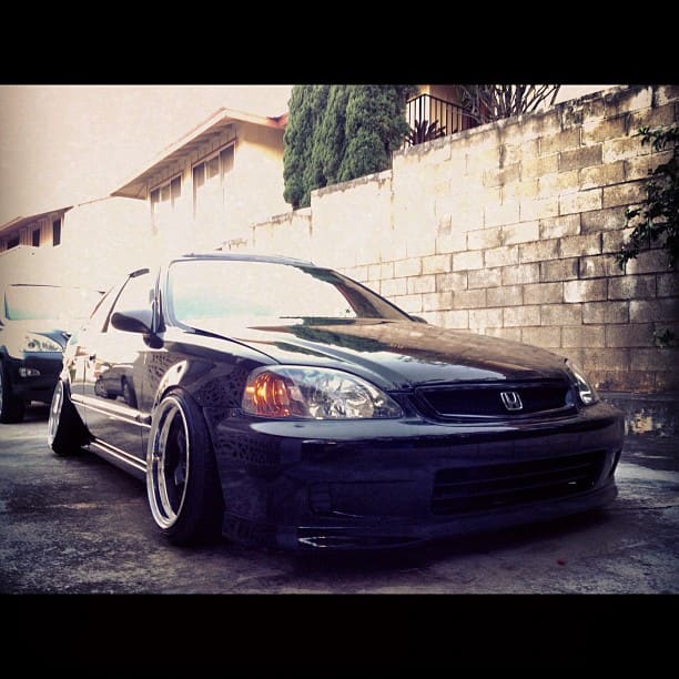1999 Honda Civic with 16x9.5 Work Meister S1 wheels