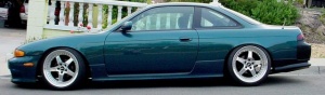 1995 Nissan S14 with 18x9 Wisesports Super Wade Spokes wheels
