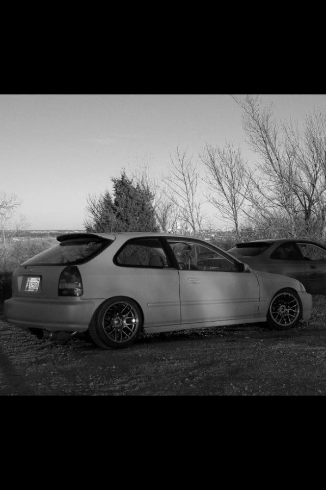 1996 Honda Civic with 15x9 Diamond racing Stock series wheels