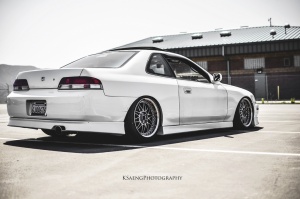 1999 Honda Prelude with 17x8 Work Rezax wheels