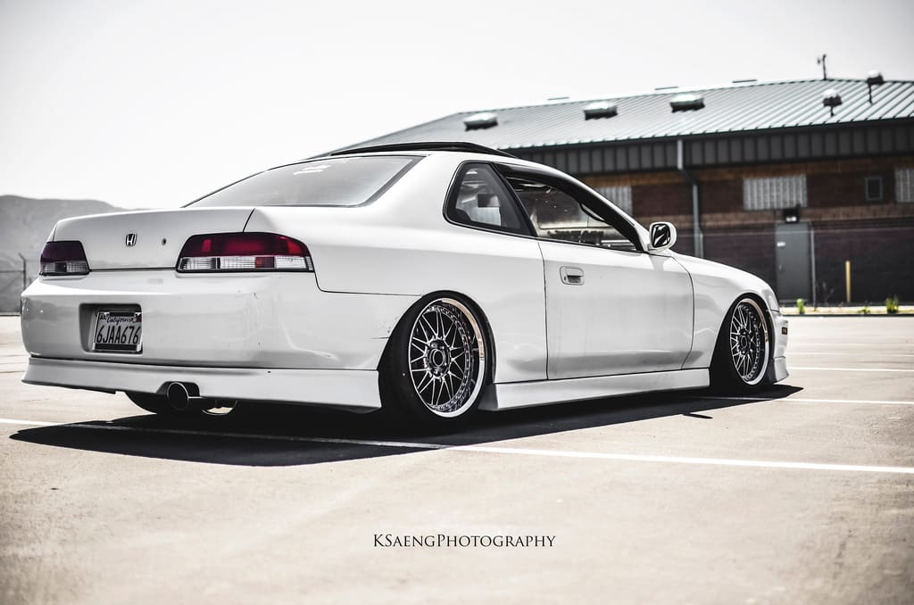 1999 Honda Prelude with 17x8 Work Rezax wheels