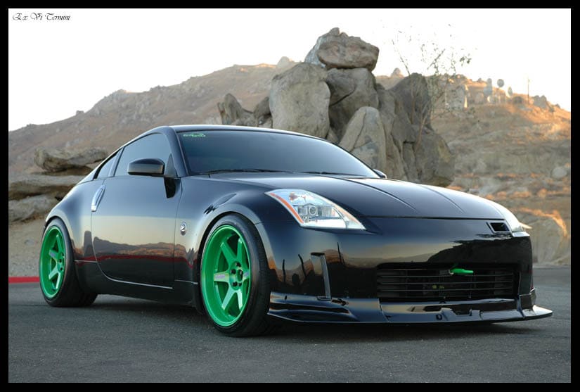 2003 Nissan 350Z with 19x9.5 Rays Engineering Volk Racing TE37 wheels