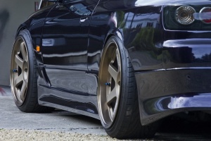 1999 Nissan S15 with 18x9.5 Volk Racing TE37 wheels