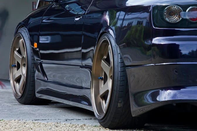 1999 Nissan S15 with 18x9.5 Volk Racing TE37 wheels