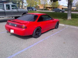 1996 Nissan S14 with 17x9 5zigen fn01r-c wheels