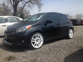 2012 Toyota Yaris with 18x7.5 Works Emotion Cr- Kai wheels