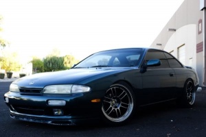 1996 Nissan S14 with 18x9.5 Enkei RPF1 wheels
