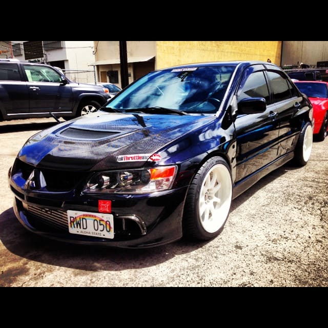 2003 Mitsubishi Lancer Evolution with 18x10 Work Emotion XD-9 wheels