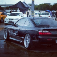 2000 Nissan S15 with 18x9.5 Enkei RPF1 wheels