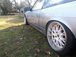 1990 Nissan S13 with 17x9 square g6 wheels