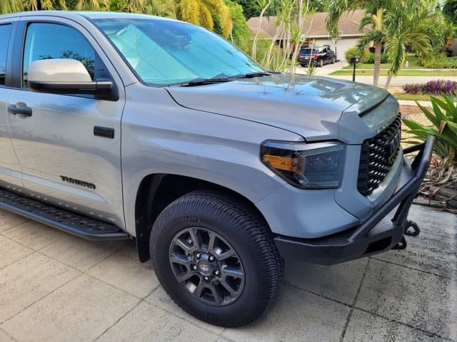 2017 Toyota Tundra with TRD black wheels
