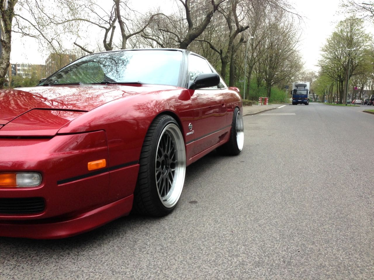 1991 Nissan S13 with 19x9.5 varrestoen apex 100 wheels