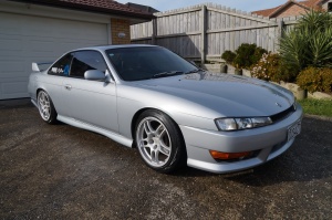 1996 Nissan S14 with 17x9 Nissan R33 GTR OEM wheels