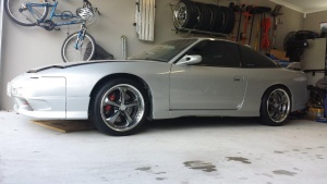 1996 Nissan S13 with 18x8.5 Work VSKF wheels