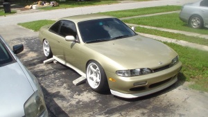 1995 Nissan S14 with 17x10 5zigen FN01R-C wheels