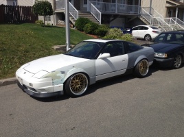 1993 Nissan S13 with 18x10.5 Work Vsxx wheels