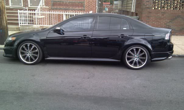 2008 Acura TL with 19x8.5 Work wheels