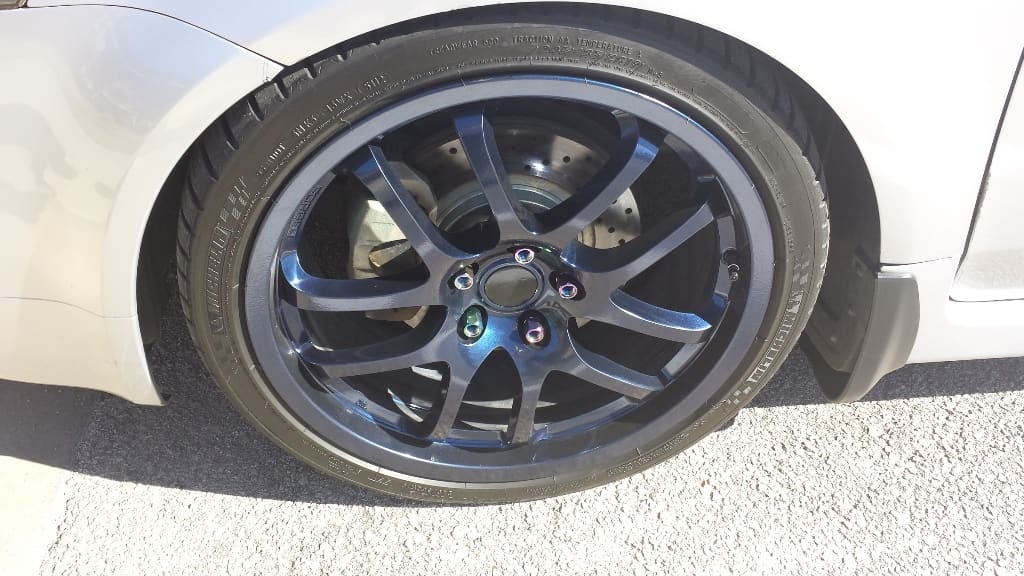 2001 Acura TL with 19x8.5 Rays G35 Stocks wheels