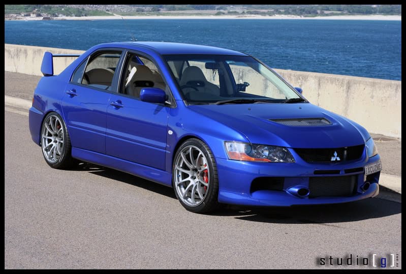 2006 Mitsubishi Lancer Evolution with 19x9 Advan RS wheels