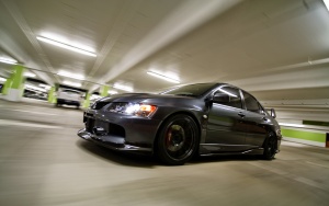 2010 Mitsubishi Lancer Evolution with 18x9 Advan Racing RS wheels