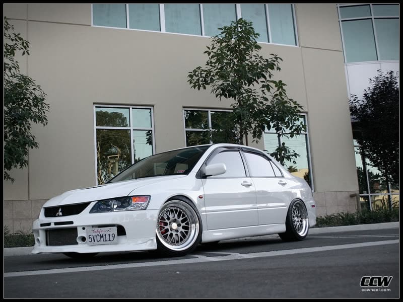 2008 Mitsubishi Lancer Evolution with 18x10 CCW LM20 wheels