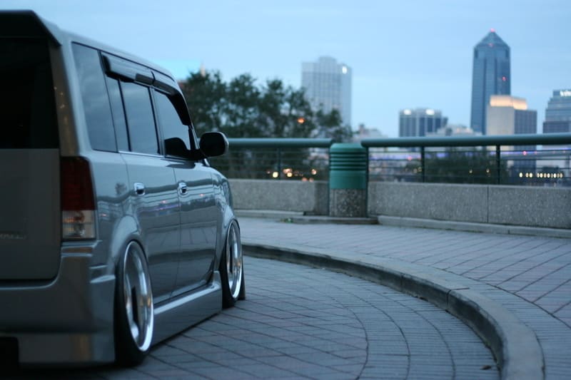 2005 Scion xB with 18x8.5 Work Euroline DH wheels