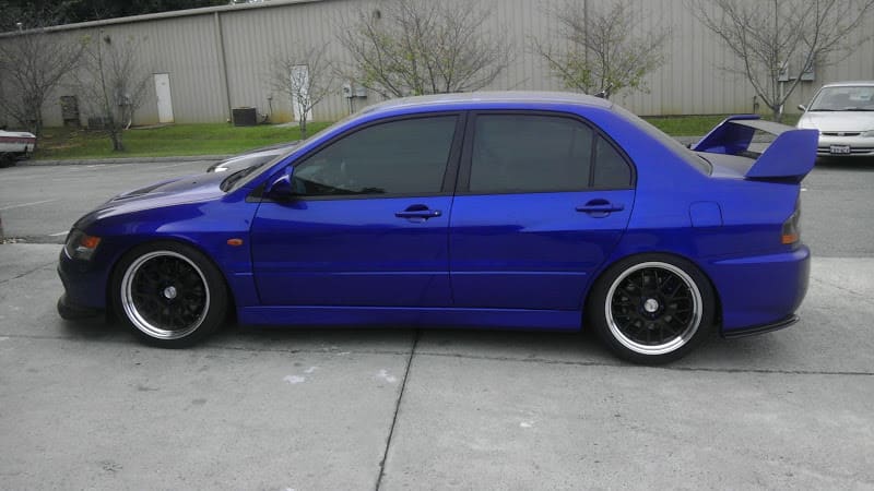 2006 Mitsubishi Lancer Evolution with 18x9.5 Work Meister M1R wheels