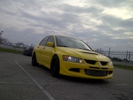2003 Mitsubishi Lancer Evolution with 18x9 Yamaha Black wheels