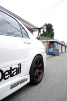 2008 Mitsubishi Lancer Evolution with 18x10.5 Diamond Black TE37SL wheels