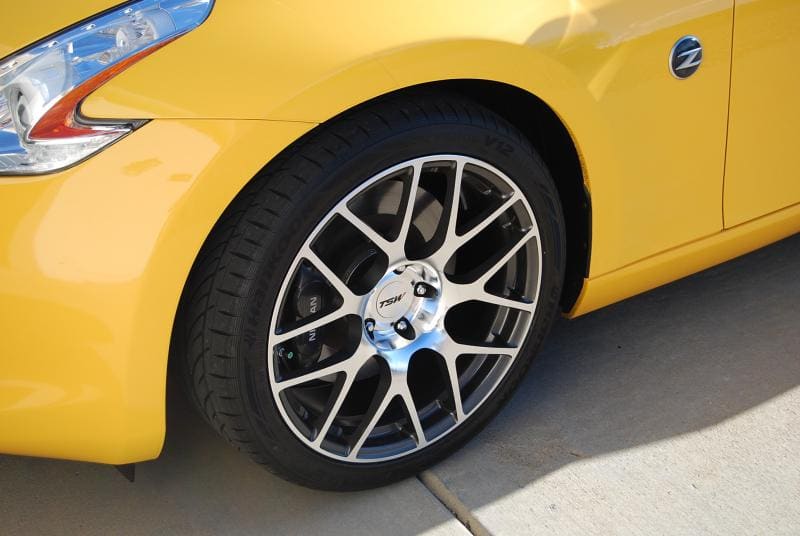 2009 Nissan 370Z with 19x9.5 TSW Nurburgring wheels