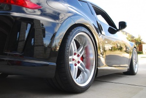 2012 Nissan 370Z with 19x11 Work GS2 wheels