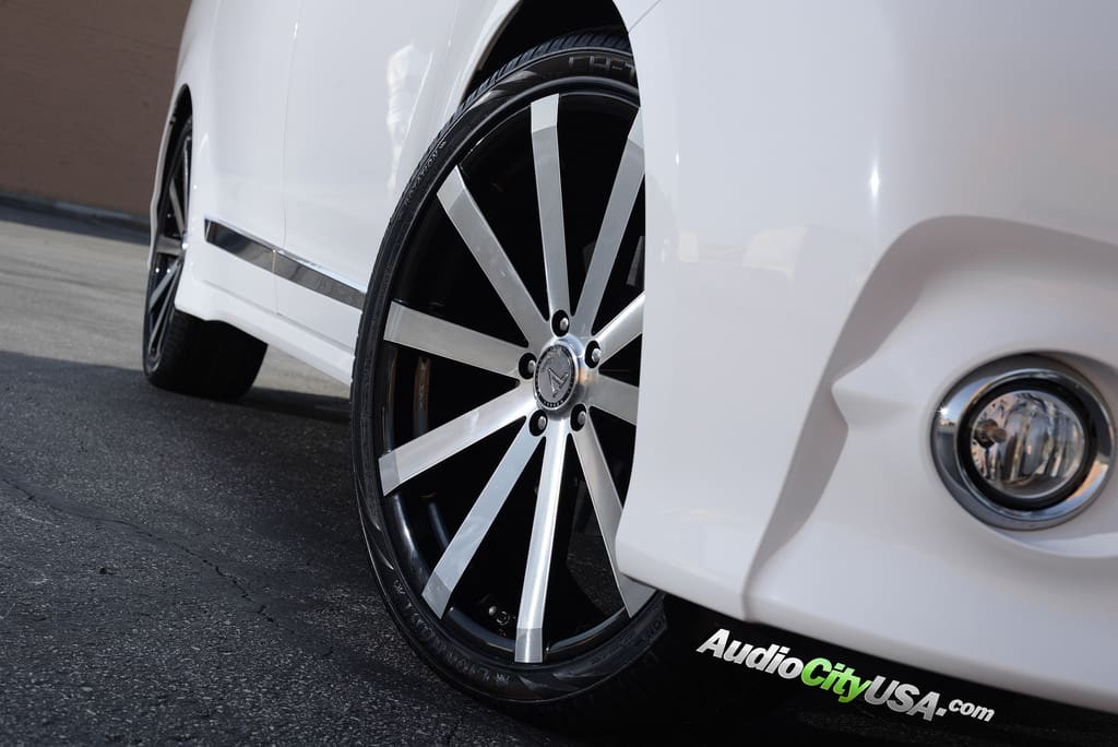 2015 Toyota Sienna with 22x8 Velocity VW 12 Machine Face wheels