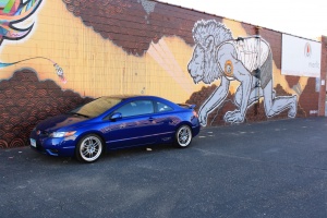 2007 Honda Civic with 18x8 Enkei RPF1 wheels