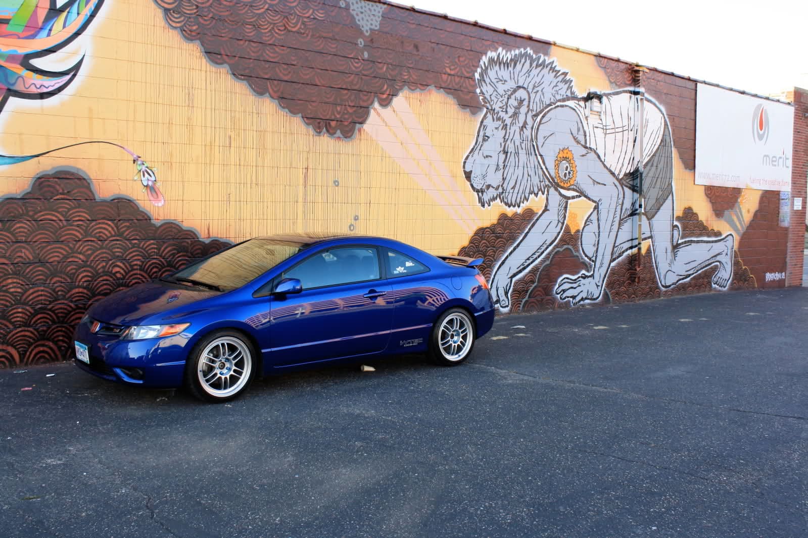 2007 Honda Civic with 18x8 Enkei RPF1 wheels