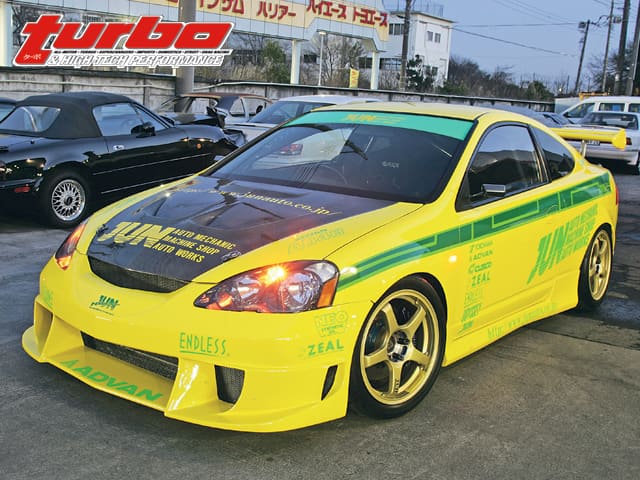 2003 Acura RSX with 17x8.5 Advan TC-II wheels