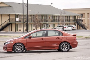 2008 Honda Civic with 17x7.5 5Zigen Pro Racer GN+ wheels