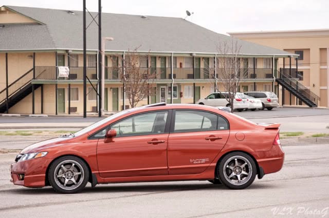 2008 Honda Civic with 17x7.5 5Zigen Pro Racer GN+ wheels