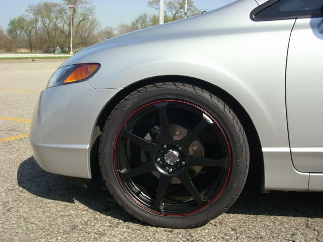 2010 Honda Civic with 18x7.5 Drag wheels