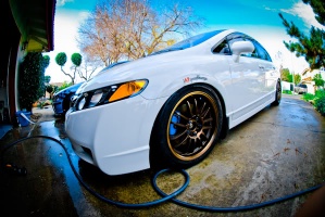 2008 Honda Civic with 17x8 Rota SVN wheels
